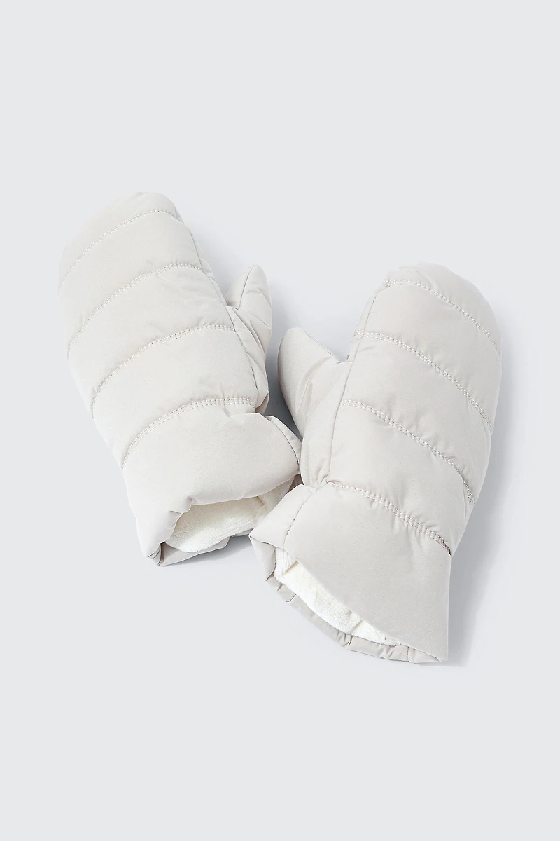 Ardene The Puff Mittens in Birch | Polyester