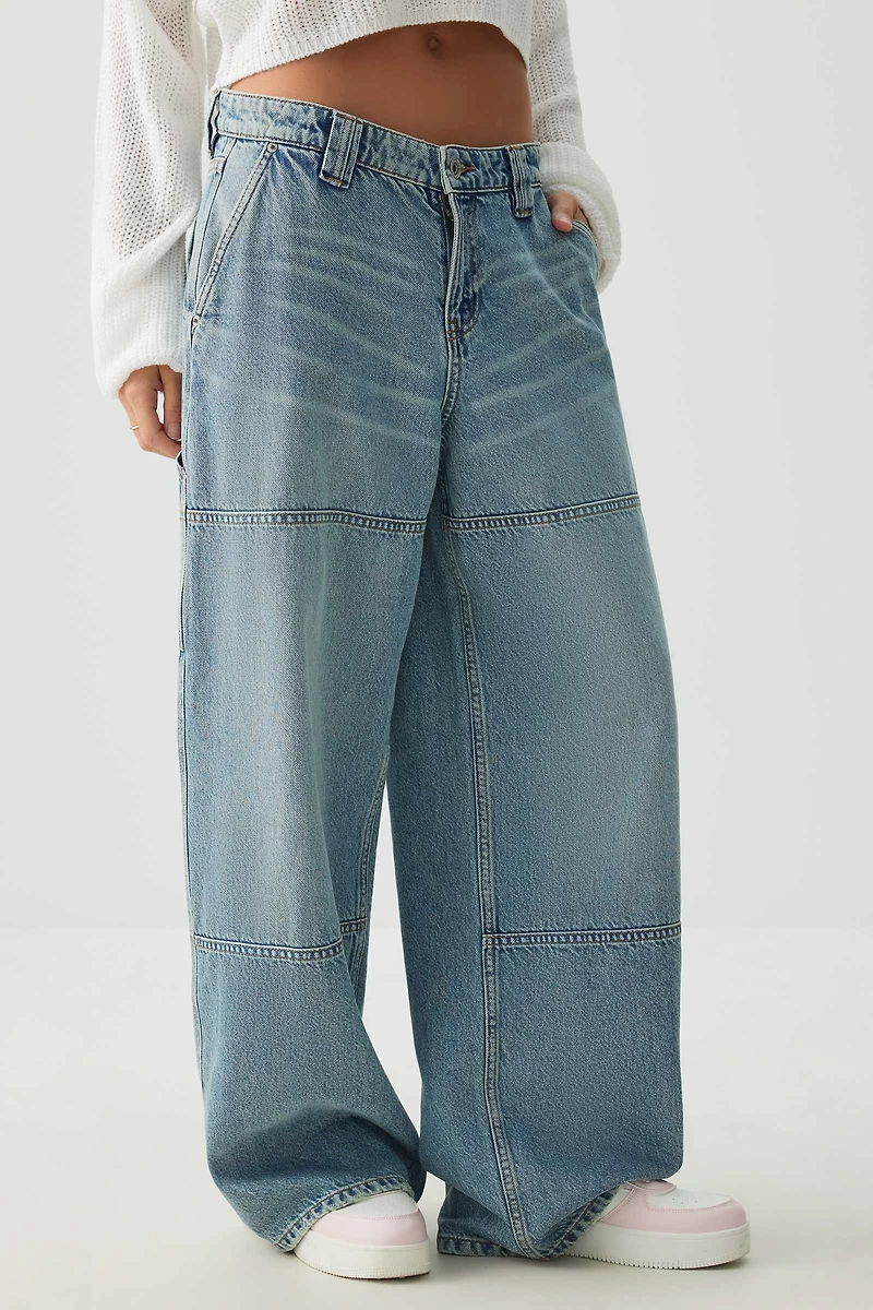 Jean menuisier décontracté à jambe large