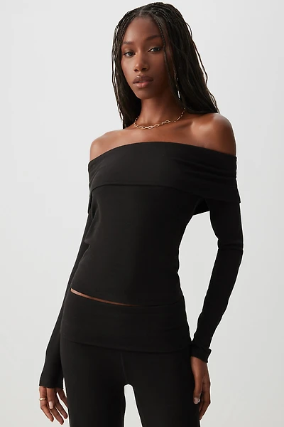 Ardene Super Stretch Off Shoulder Top in | Size | Elastane/Viscose