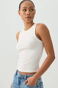 Camisole à col ras-du-cou côtelée Basic
