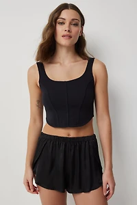 Ardene Satin PJ Shorts in Black | Size Large | Polyester/Spandex | Eco-Conscious