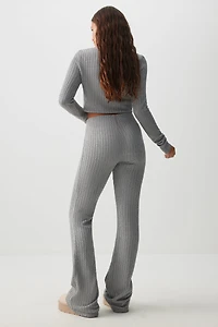 Pantalon évasé en tricot torsadé