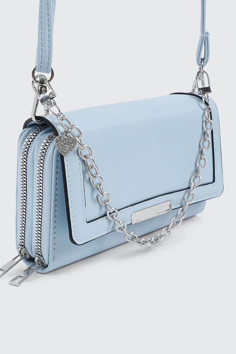 Ardene Heart Bag Charm in Silver