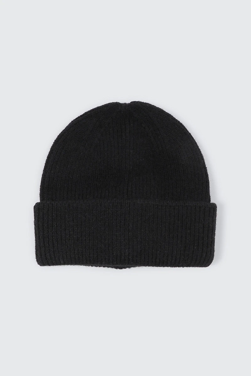 Ardene Man Black Rib Beanie For Men | Polyester