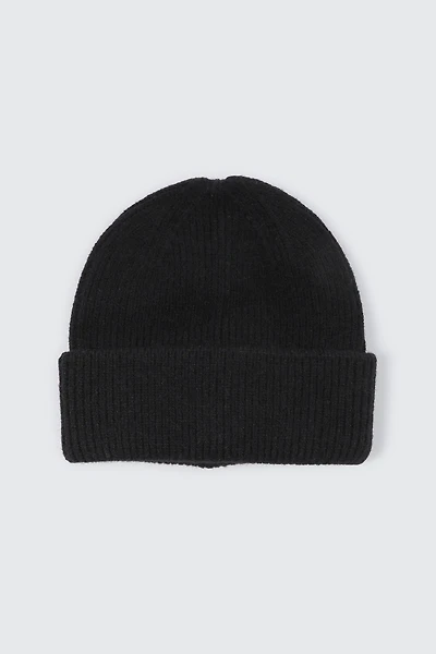 Ardene Man Black Rib Beanie For Men | Polyester