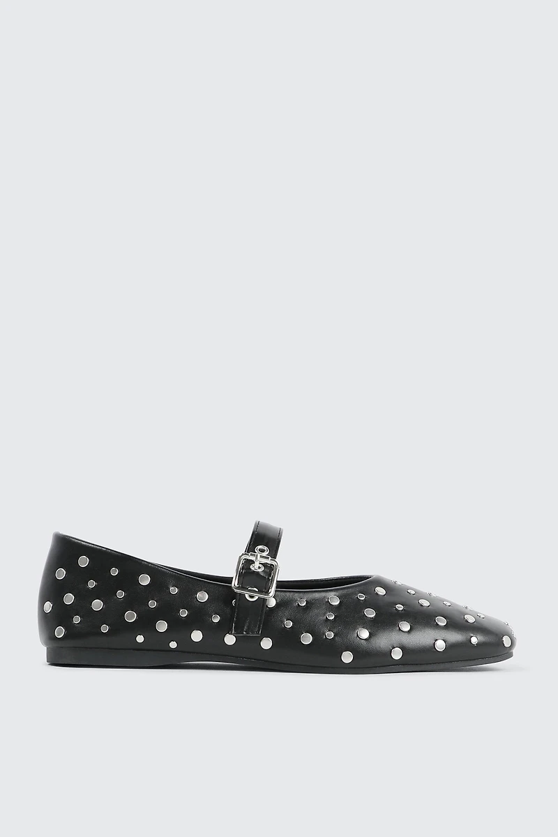 Ardene Studded Mary Janes in | Size | Faux Leather
