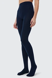 Ardene Fleece Lined Tights in Dark Blue | Size | Polyester/Nylon/Spandex | Fleece-Lined | Microfiber