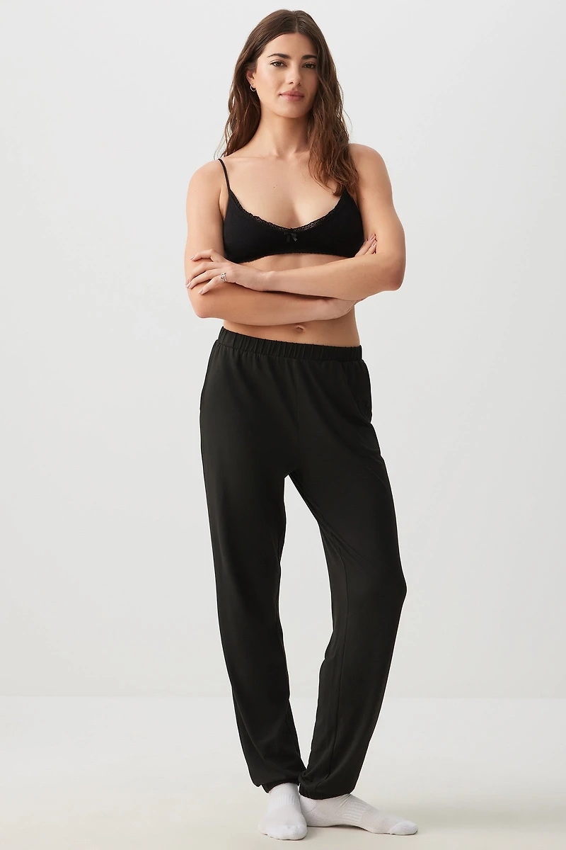 Ardene Super Soft PJ Joggers in Black | Size XS | Polyester/Spandex | Eco-Conscious