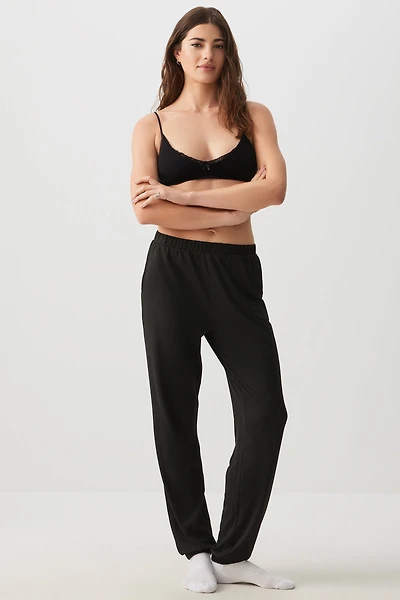 Ardene Super Soft PJ Joggers in Black | Size | Polyester/Spandex | Eco-Conscious
