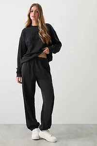 Ardene Mineral Washed Sweatpants in | Size | Polyester/Cotton | Fleece-Lined