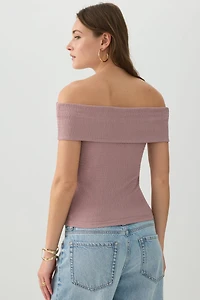 Haut court en maille texturée