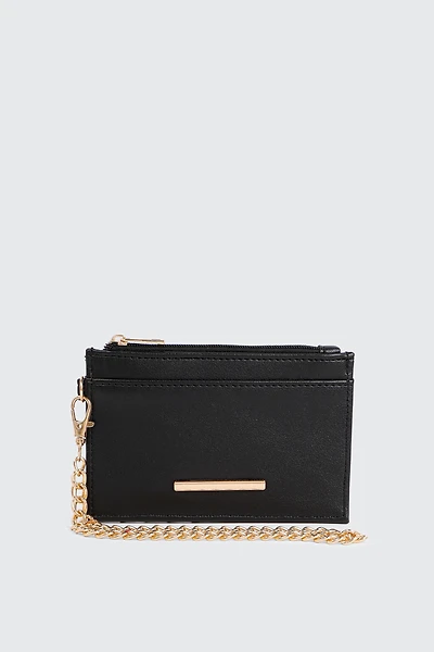 Ardene Faux Leather Cardholder in Black | Faux Leather/Polyester