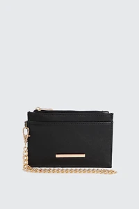 Ardene Faux Leather Cardholder in Black | Faux Leather/Polyester