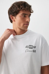 Ardene Man Camaro Boxy T-shirt For Men in Off-White | Size | 100% Cotton