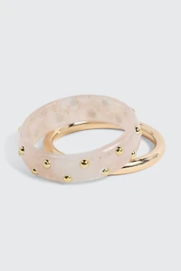 Lot de 2 bracelets résine et métal