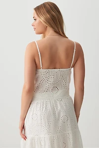 Camisole à broderie anglaise et ruban