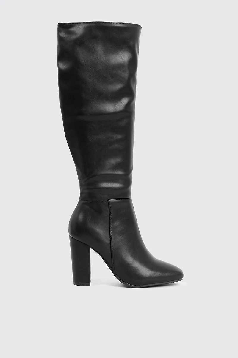 Ardene Block Heel Knee High Boots in | Size | Faux Leather | Eco-Conscious