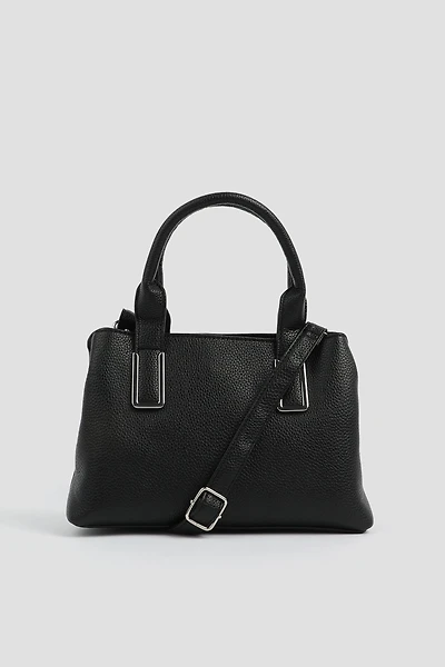 Ardene Tote Bag in Black | 100% Recycled Polyester/Faux Leather | Eco-Conscious
