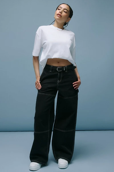 Ardene The Sunday Wide Leg Slouchy Carpenter Jean in | Size | 100% Cotton