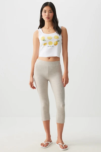 Ardene Super Soft Capri Leggings in Light Grey | Size | Polyester/Elastane | Eco-Conscious