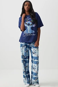 Ardene Plush Stitch PJ Pants in Dark Blue | Size | Polyester