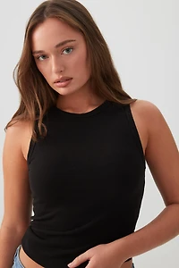 Ardene Basic Rib High Neck Tank Top in | Size | Cotton/Elastane | Eco-Conscious