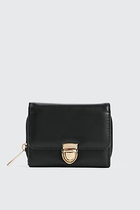 Ardene Small Accordion Wallet in Black | 100% Recycled Polyester/Faux Leather | Eco-Conscious