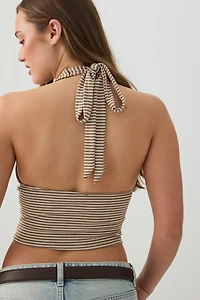 Camisole courte licou à encolure plongeante