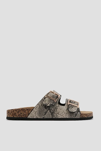 Ardene Two-Buckle Sandals | Size | Faux Leather/Faux Suede/Rubber