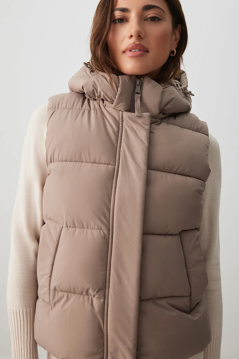 Ardene The Everyday Puff Vest in Chai Latte | Size | Polyester