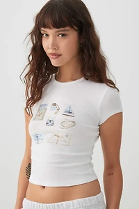 Ardene Graphic Baby T-Shirt in White | Size | Cotton/Elastane