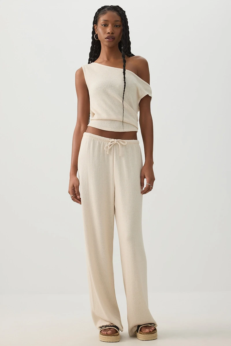 Haut à épaules dénudées en tricot