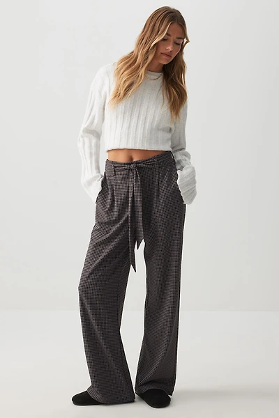 Ardene Wide Leg Tie Waist Pants | Size | Polyester/Spandex