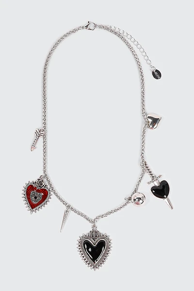 Ardene Multi Charm Necklace in Silver