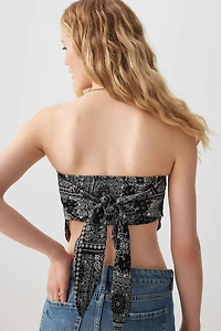 Haut tube à ourlet foulard en satin