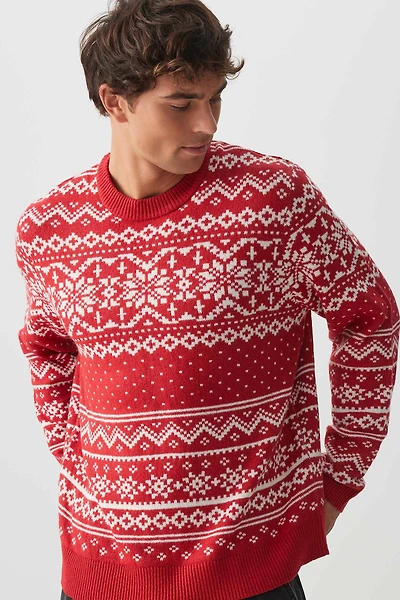 Ardene Man Family Holiday Sweater For Men in Red | Size | Polyester/Elastane