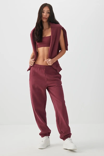 Ardene MADESOFT? Fleece Baggy Sweatpants in Shady Cherry | Size | Polyester/Cotton | Eco-Conscious