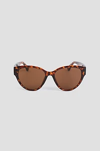 Ardene Cat Eye Sunglasses with Heart Details in Brown
