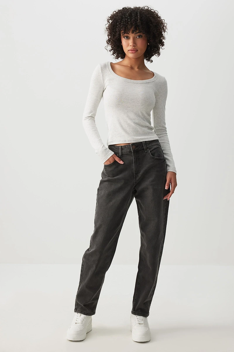 Ardene The Muse High Rise Mom Jean in | Size | Cotton/Elastane