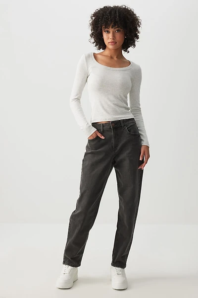 Ardene The Muse High Rise Mom Jean in | Size | Cotton/Elastane
