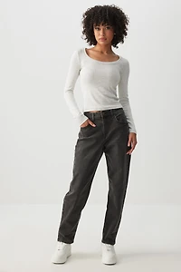 Ardene The Muse High Rise Mom Jean in | Size | Cotton/Elastane