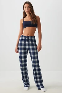 Ardene Super Soft Straight Leg PJ Pants in Dark Blue | Size | Polyester/Spandex | Eco-Conscious