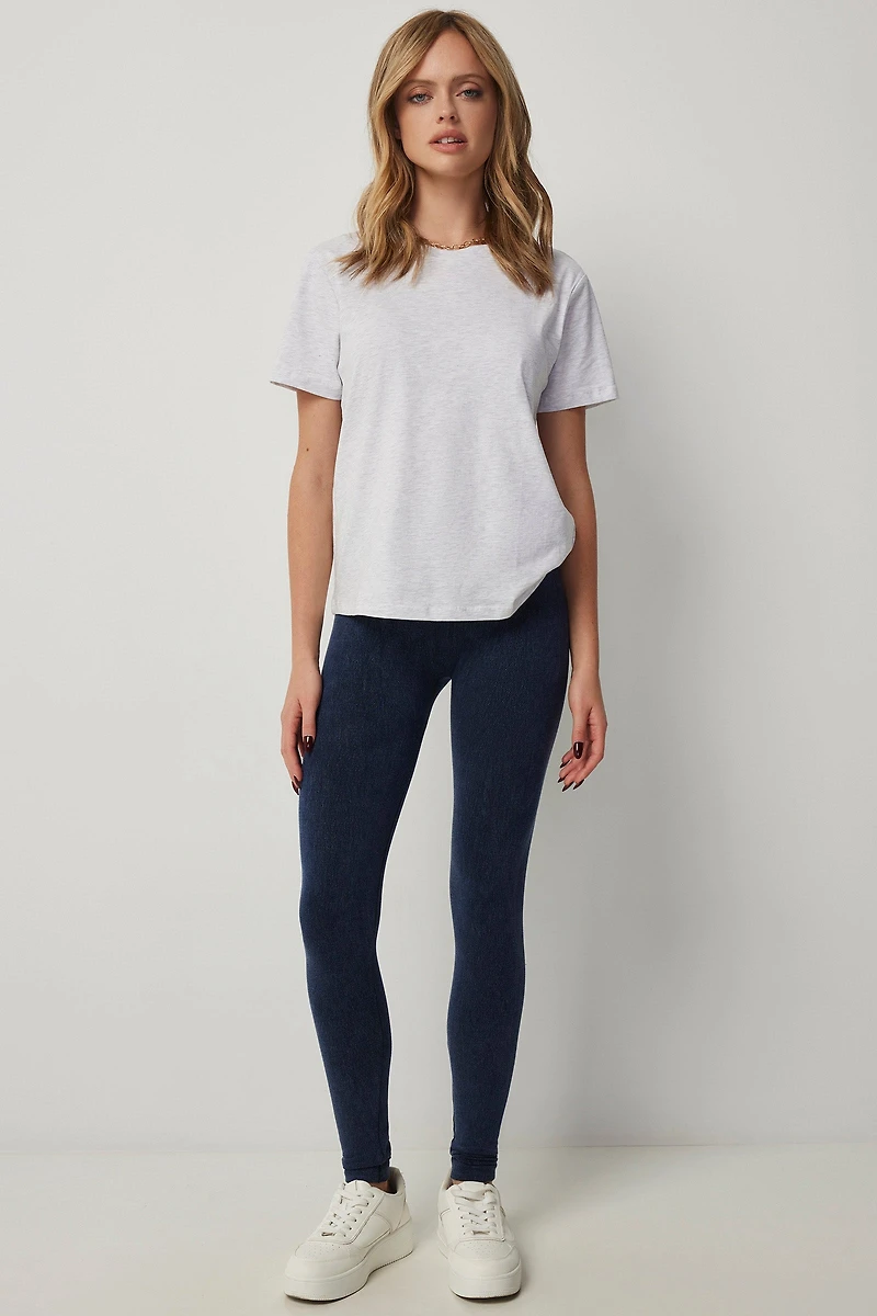 Ardene Seamless Leggings in Dark Blue | Size Small | Polyester/Spandex