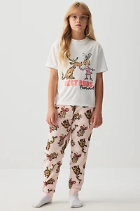 Ardene Kids Cindy Lou Plush PJ Joggers in Light Pink | Size | Polyester