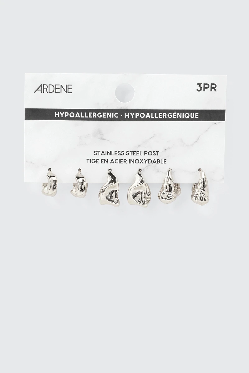 3 paires d'anneaux irréguliers