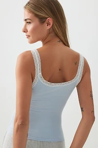 Camisole de pyjama côtelée en tissu HUSHKNIT