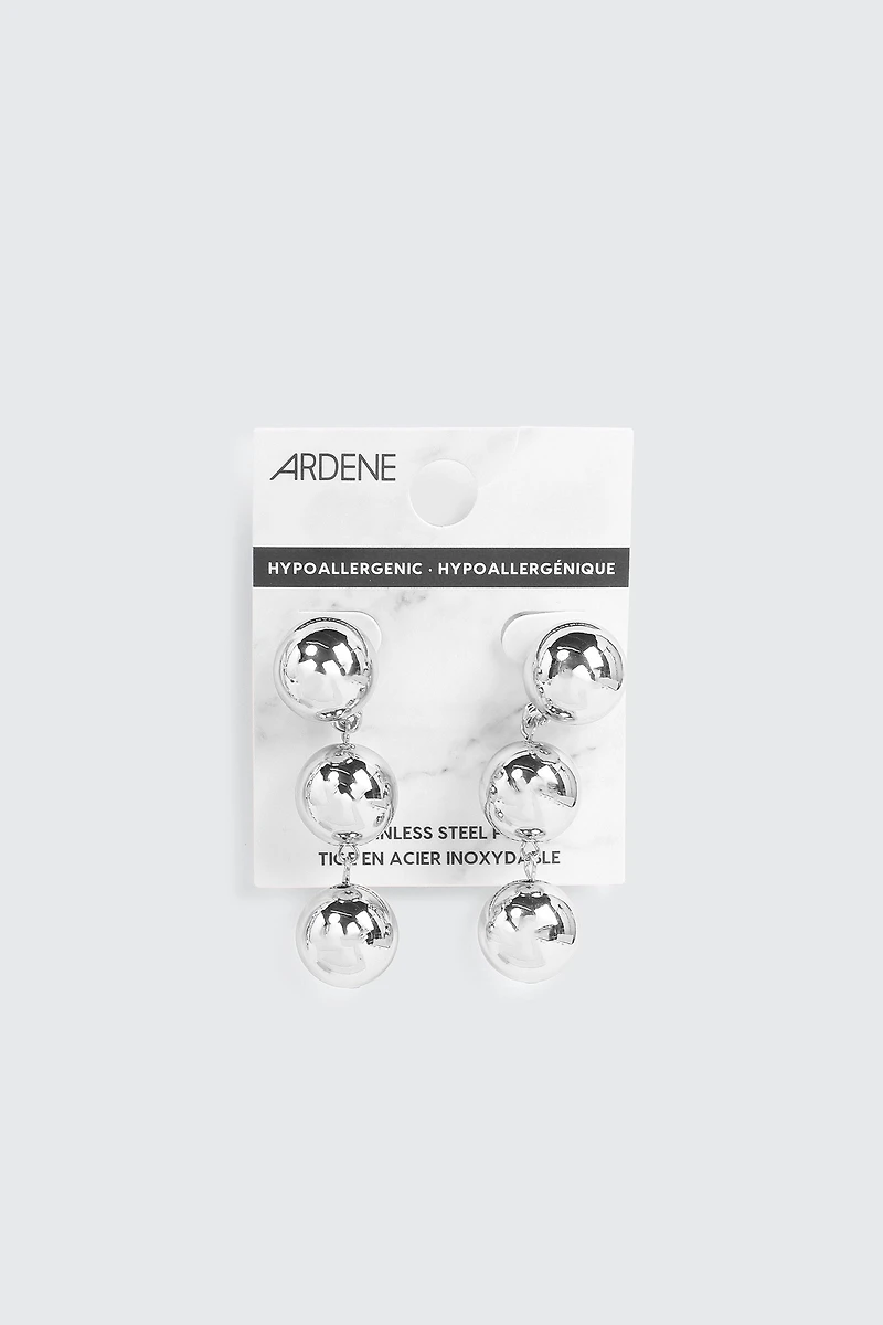 Boucles d'oreilles pendantes à 3 boules