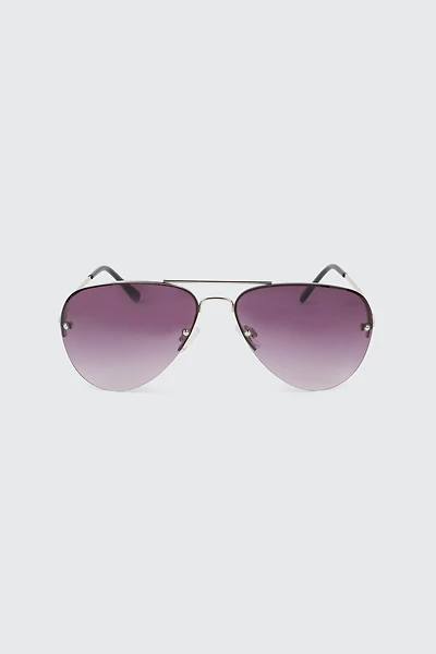 Ardene Rimless Aviator Sunglasses in Silver