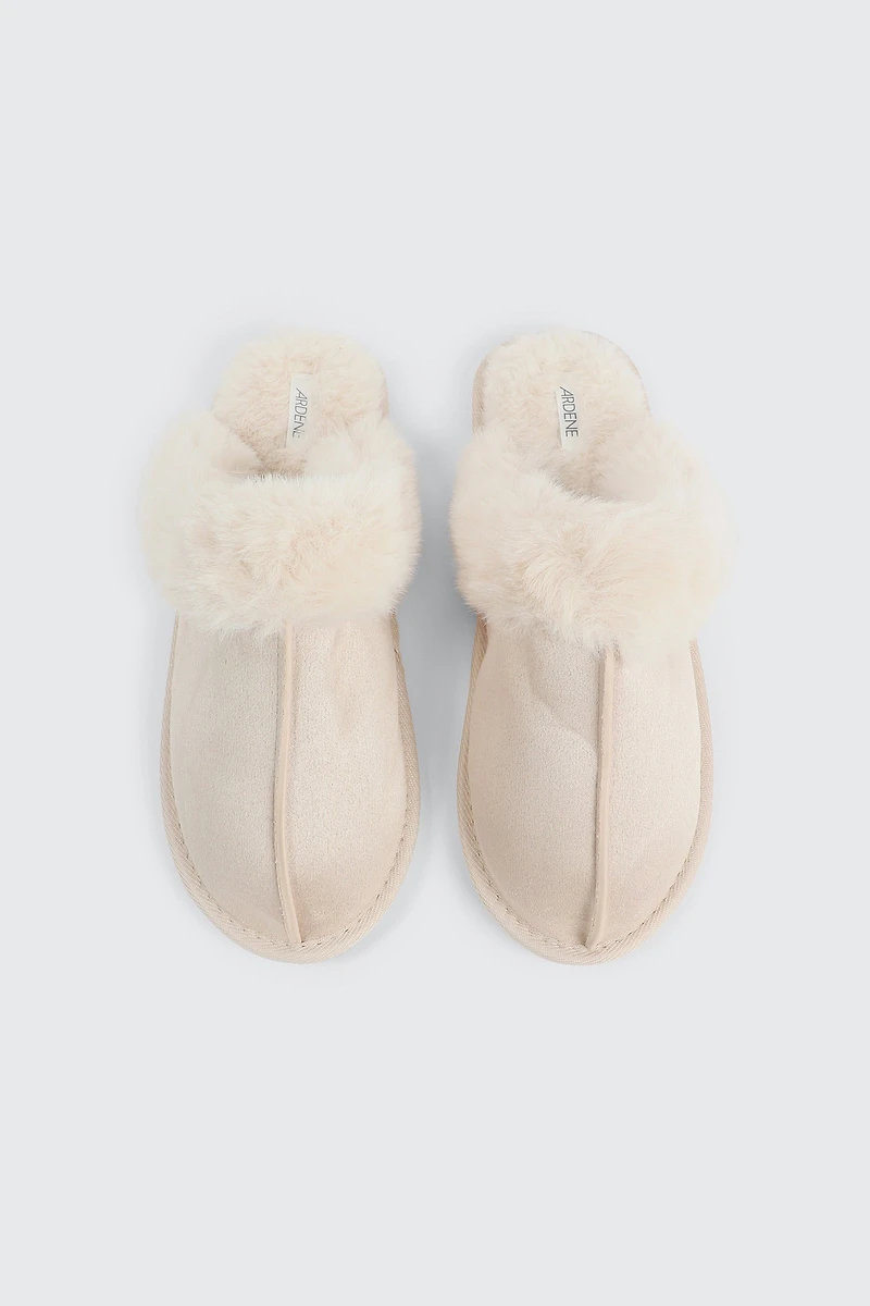 Pantoufles mules doublées en fourrure