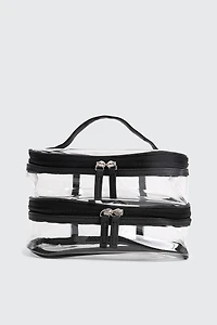 Ardene Double Deck Makeup Bag in Black